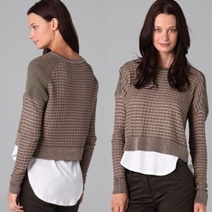 Theory Adelfa Chunky Silk Knit Cropped Sweater Size S